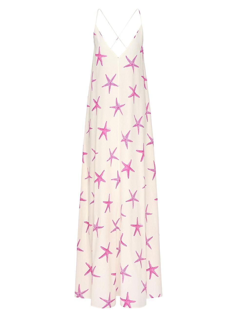 Womens Crepe De Chine Starfish Evening Dress Product Image