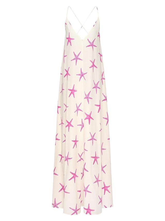 Womens Crepe De Chine Starfish Evening Dress Product Image