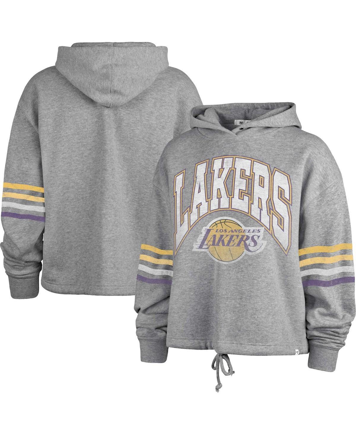 Womens 47 Brand Gray Distressed Los Angeles Lakers Upland Bennett Pullover Hoodie Product Image