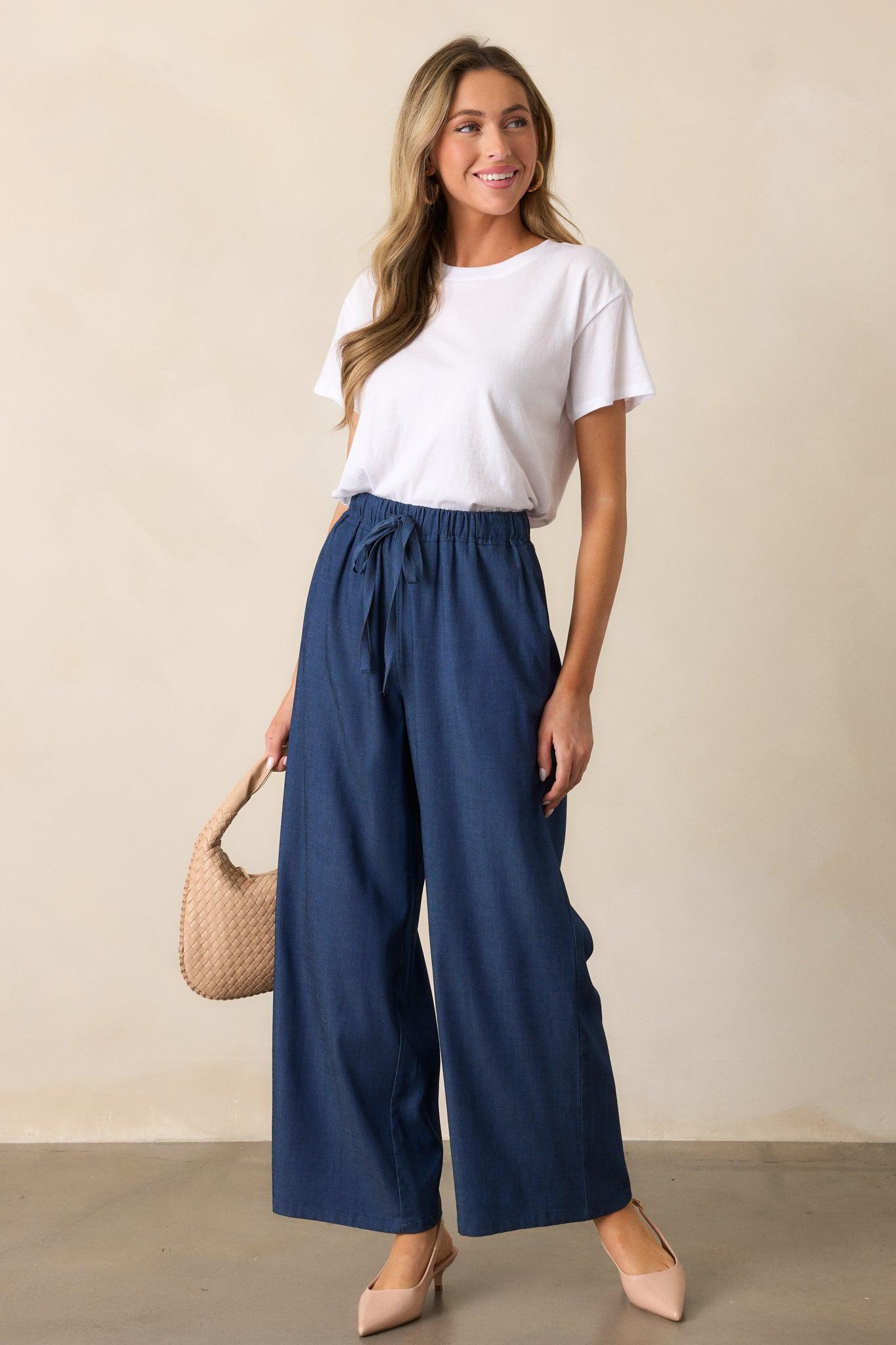 Moonlight Blues Dark Chambray Pants Product Image