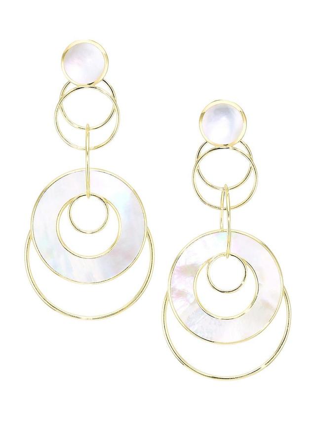 Womens Polished Rock Candy 18K Yellow Gold & Mother-Of-Pearl Slices and Links Earrings - Gold Product Image