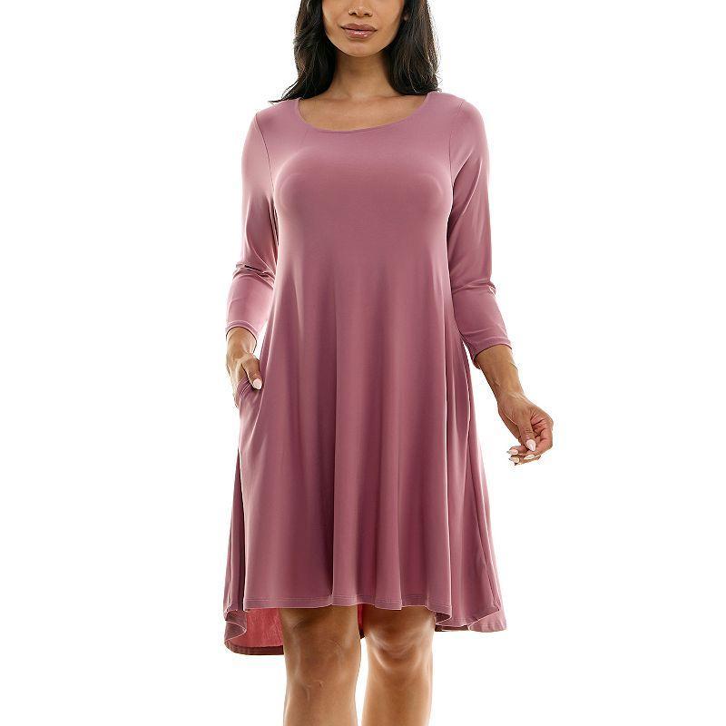 Womens Nina Leonard High-Low Trapeze Dress Product Image