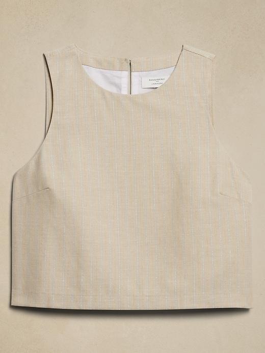 Linen-Blend Cropped Shell Product Image