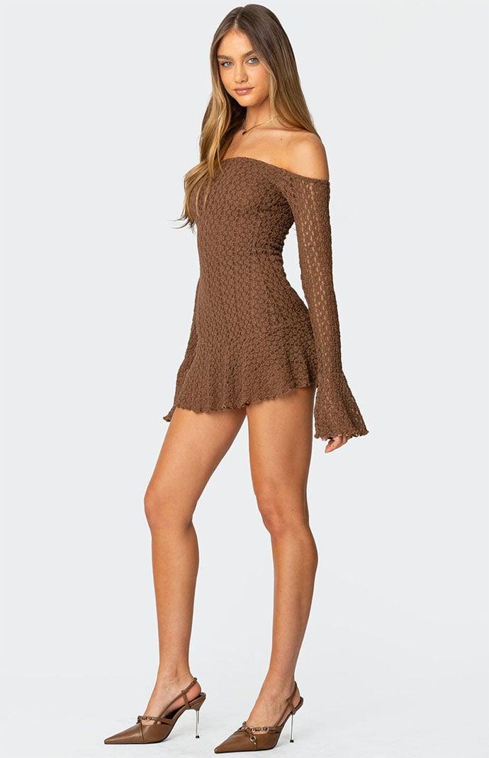 Edikted Women's Mya Off Shoulder Textured Mini Dress Product Image