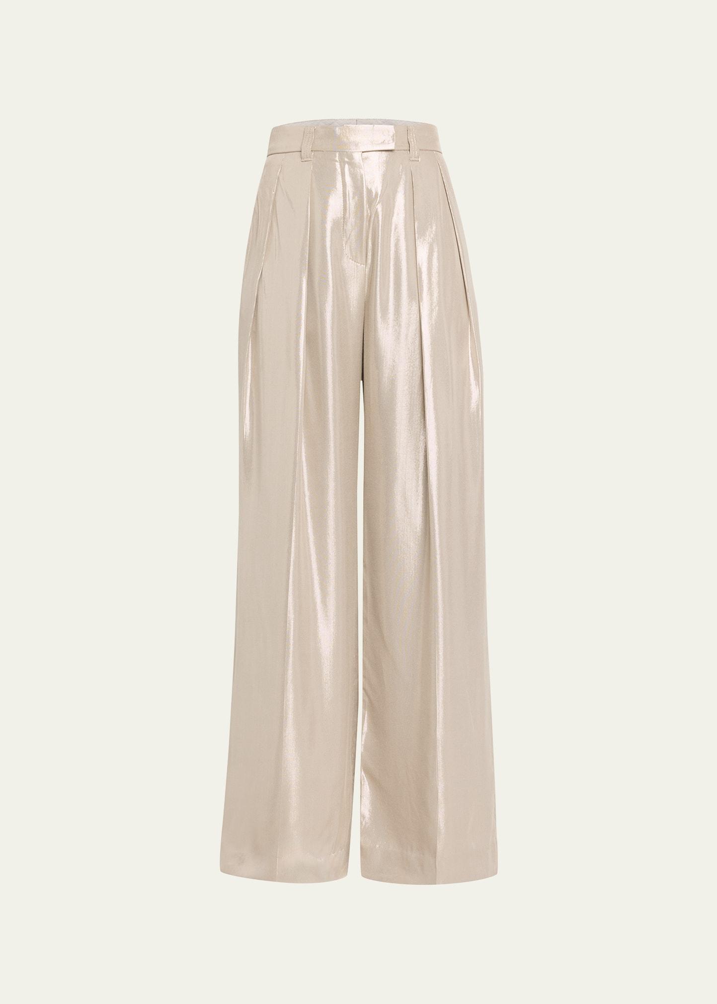 Liquid Lame Wide-Leg Pants Product Image