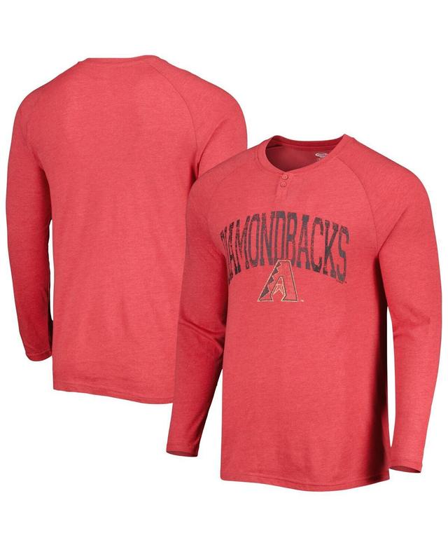 Mens Concepts Sport Red Arizona Diamondbacks Inertia Raglan Long Sleeve Henley T-shirt Product Image