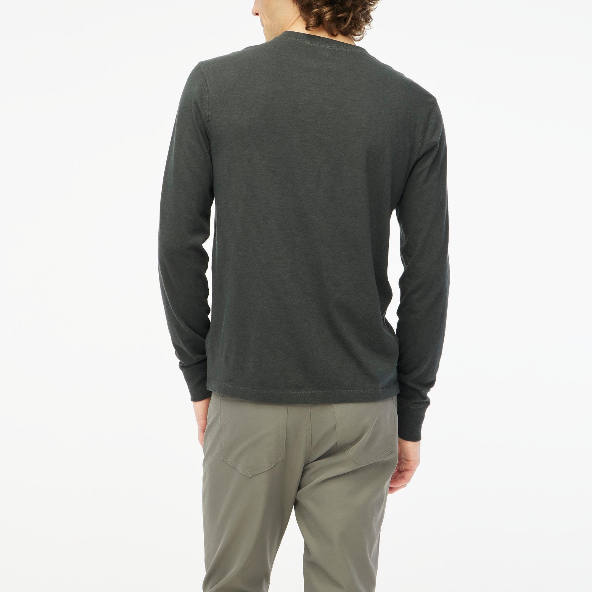 Long-sleeve henley in slub cotton Product Image