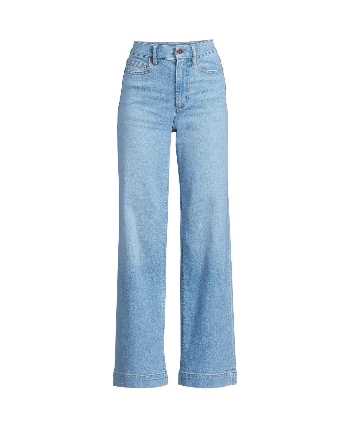 Womens Lands End High-Rise Wide Leg Jeans Product Image