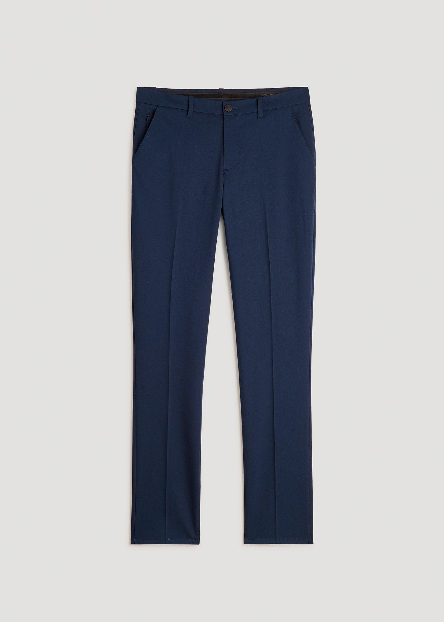 TAPERED-FIT Stretch Dress Pants for Tall Men in Marine Navy Product Image