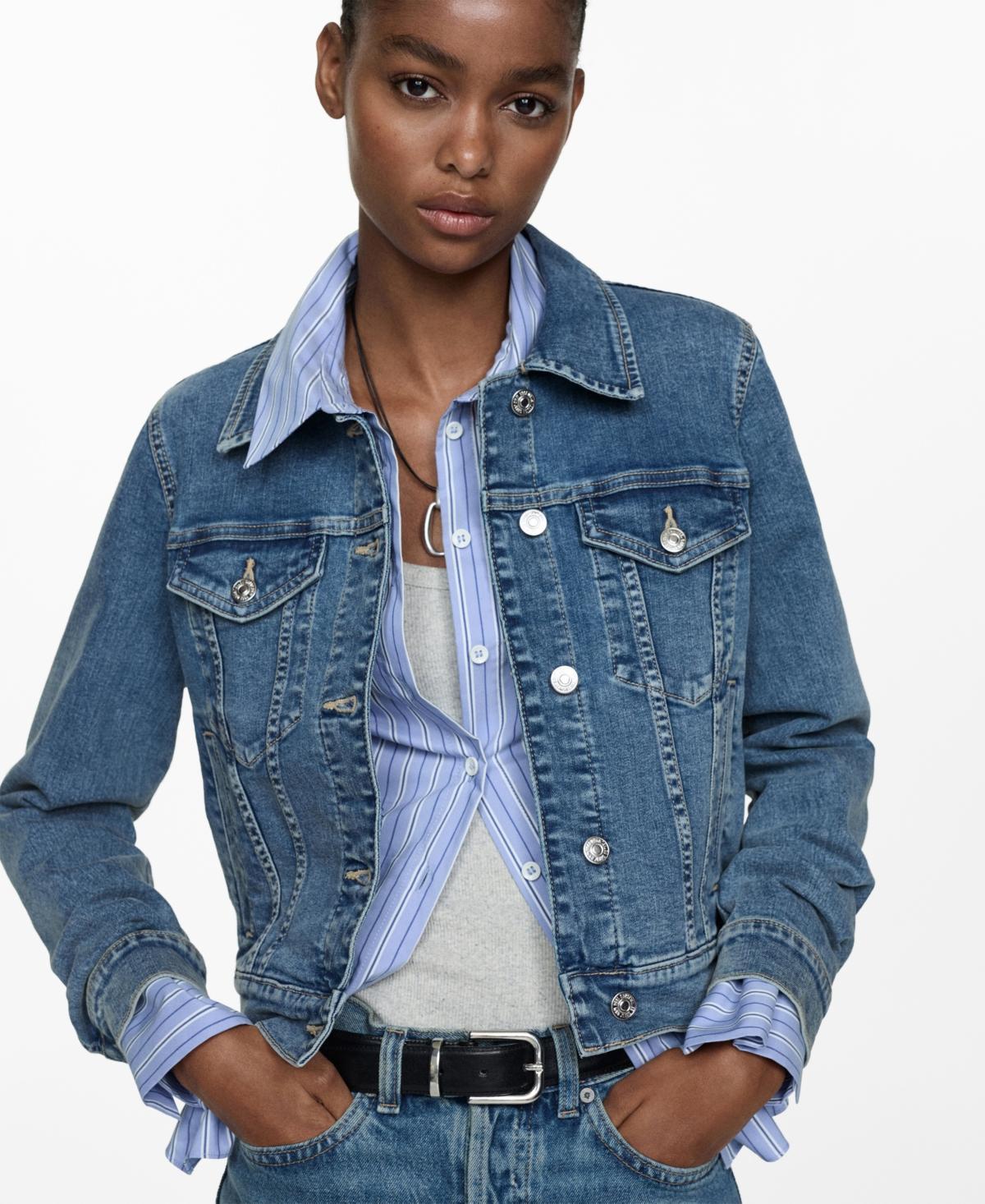 Mango Womens Pocketed Denim Jacket Product Image