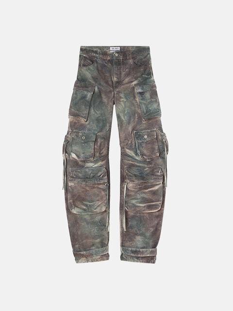 ''Fern'' stained green camouflage long pants Product Image