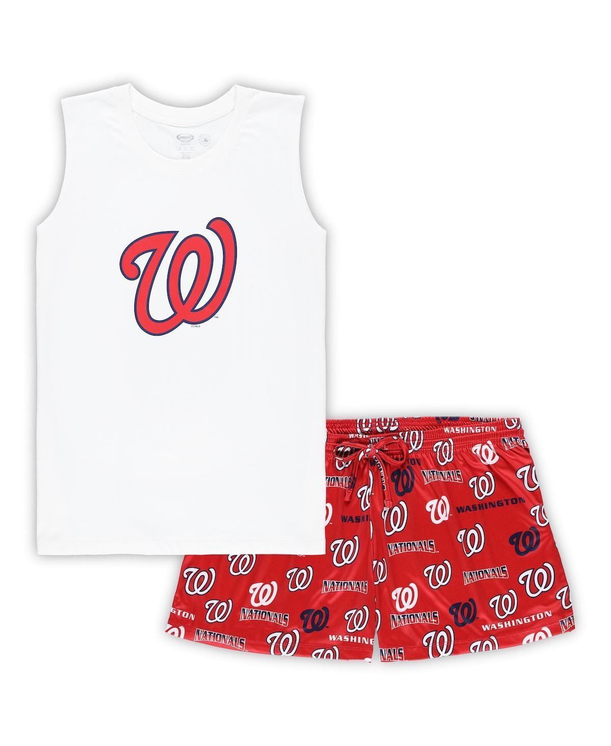 Womens Concepts Sport /Red Washington Nationals Plus Size Tank Top & Shorts Sleep Set Product Image