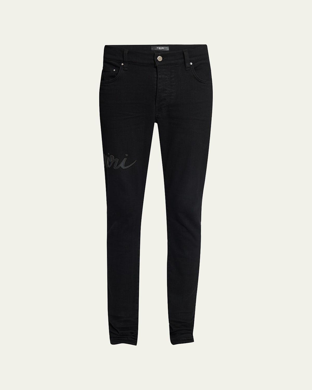 Mens Logo Script Skinny Jeans Product Image