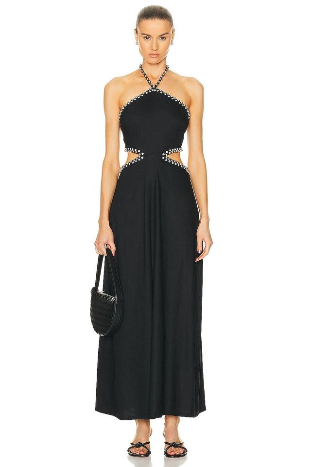 SIMKHAI Bellina Halter Neck Cut Out Maxi Dress Product Image