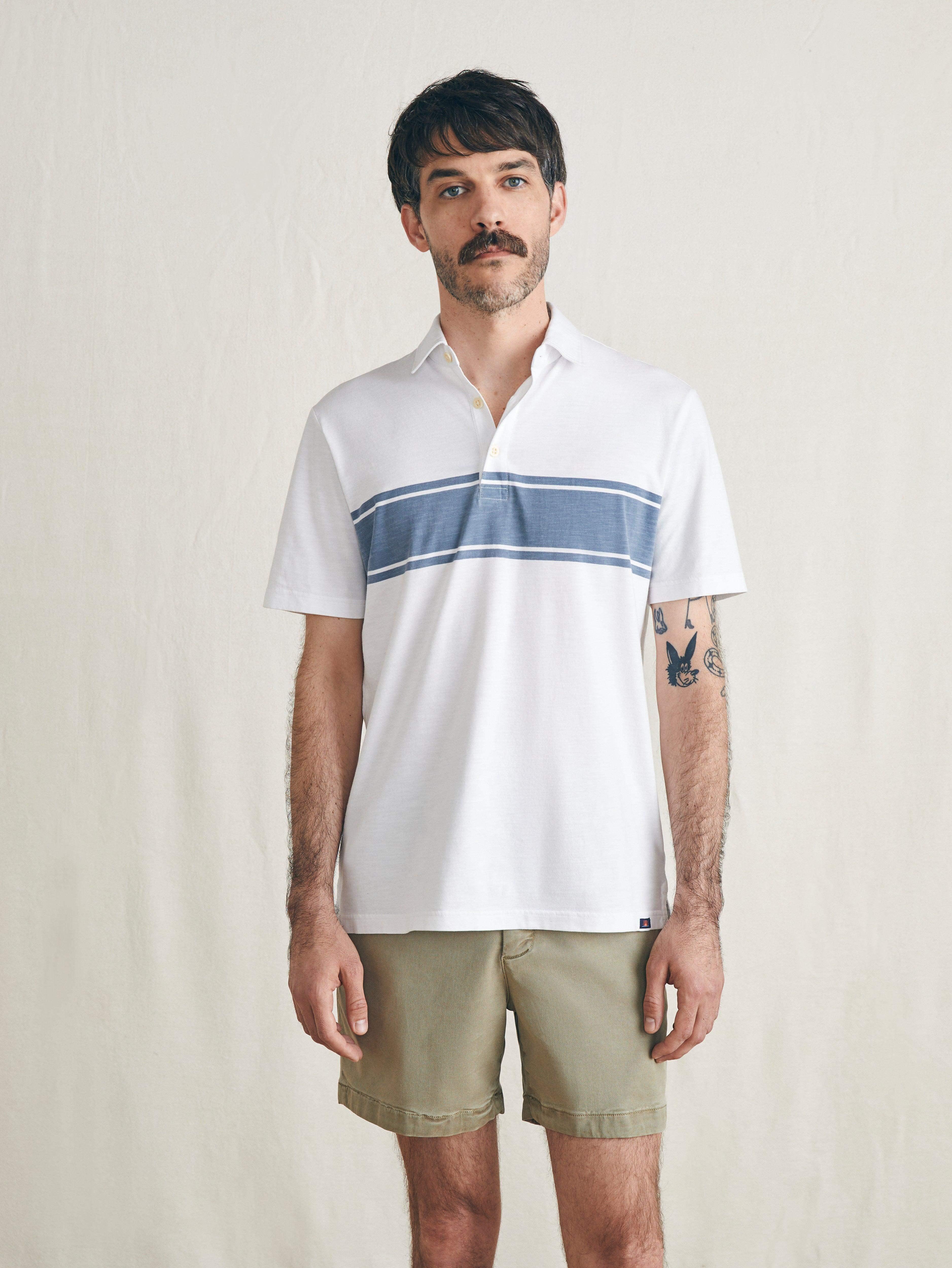 Sunwashed T-Shirt Polo - White Surf Stripe Male Product Image