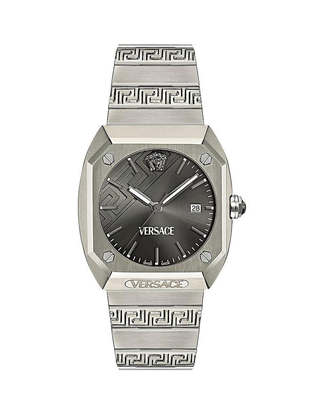 Versace Mens Swiss Gray Titanium Bracelet Watch 44mm Product Image