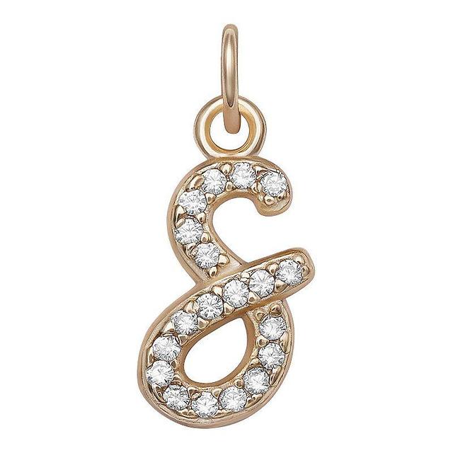 LC Lauren Conrad Sterling Silver Cubic Zirconia Initial Charm, Womens, Gold Tone W Product Image