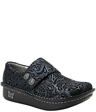 Alegria Deliah Navy Swish Print Leather Monk Strap Slip Product Image