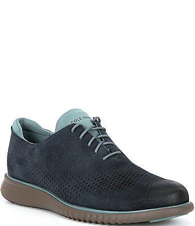 Cole Haan Mens 2.ZERGRAND Laser Wingtip Suede Oxfords Product Image