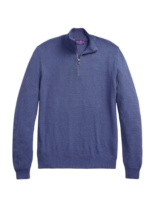 Mens Textured Silk-Cotton Sweater Product Image