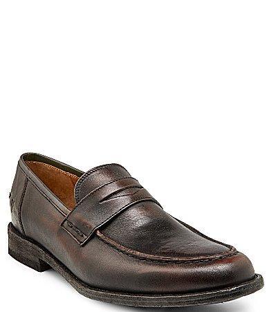 Frye Mens Tyler Brush Leather Penny Loafers Product Image