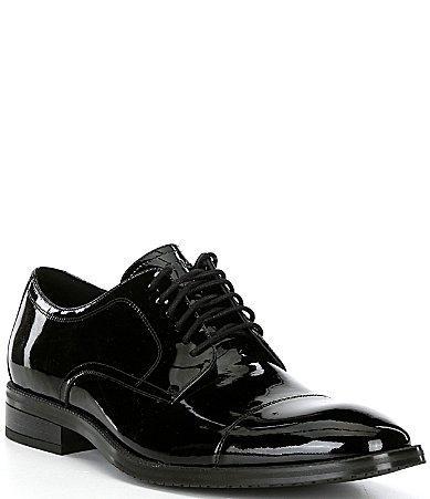 Cole Haan Mens Cap Toe Patent Leather Derby Shoes - Black Product Image
