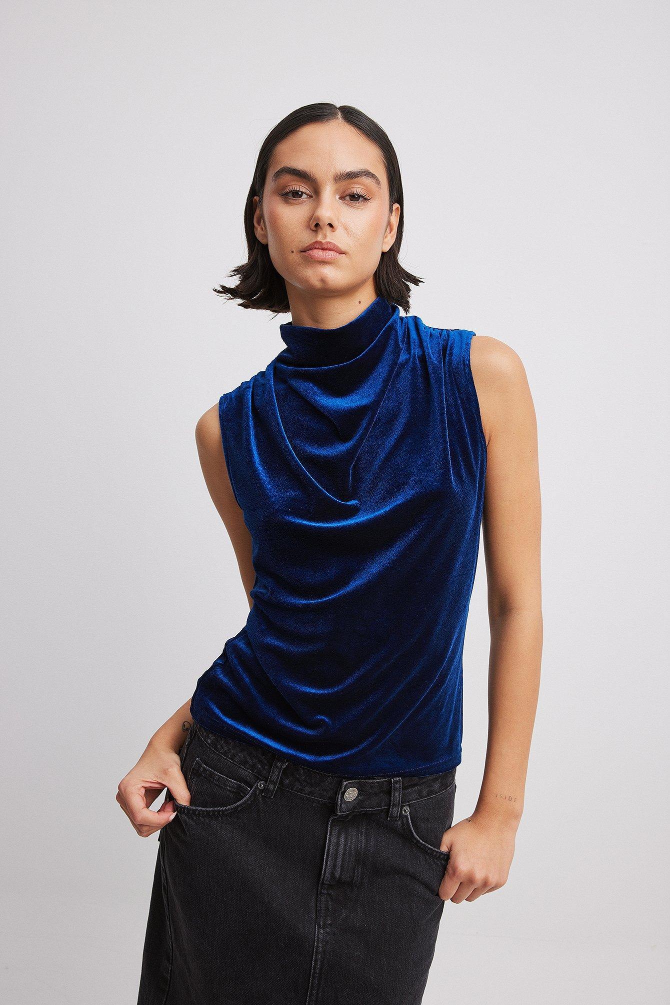 Funnel Neck Velvet Top Product Image