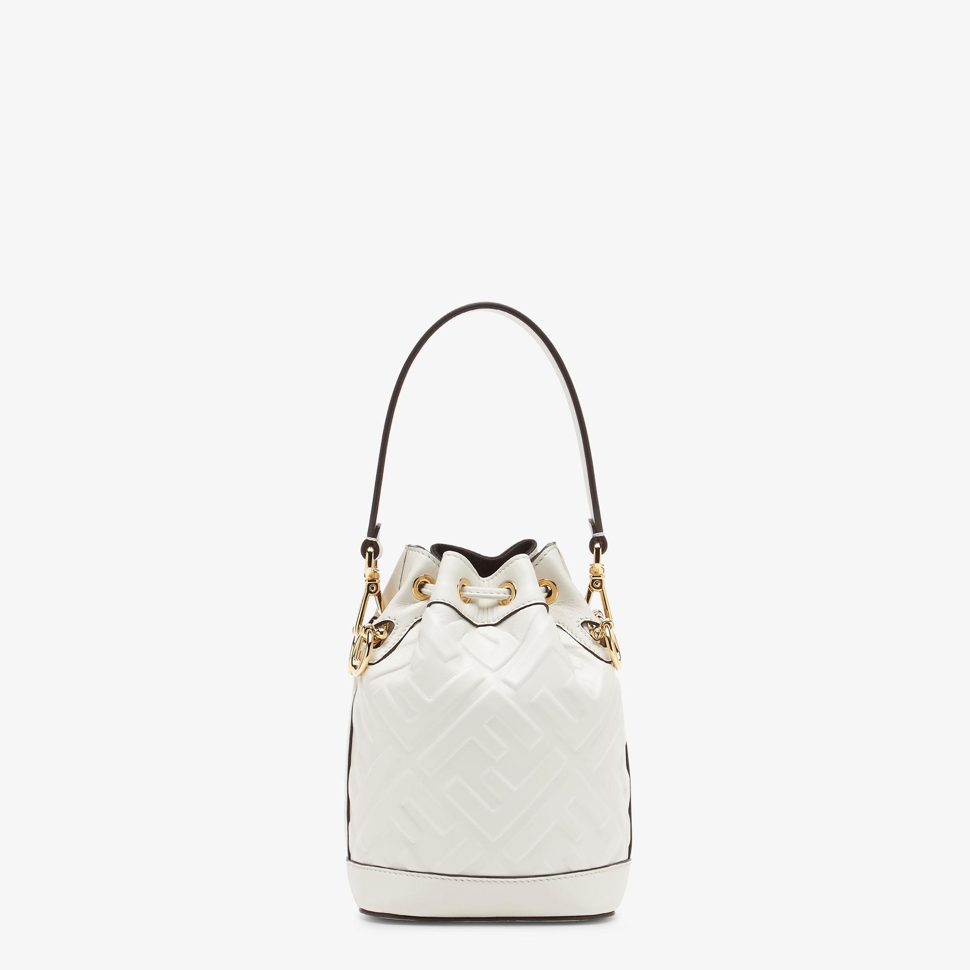 Mon TresorWhite leather mini-bag with FF motif Product Image