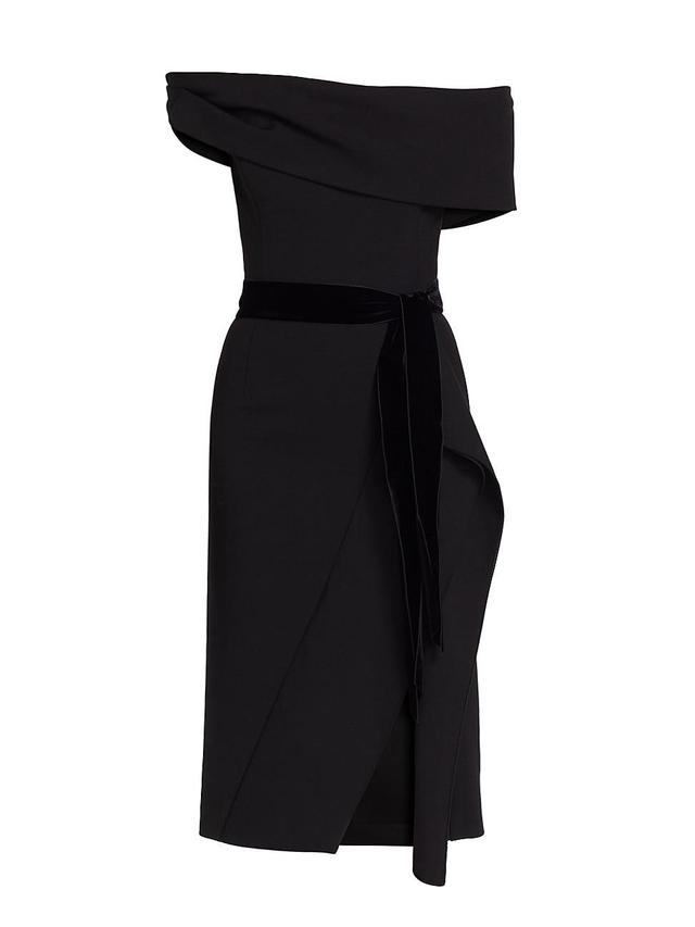 Womens Off-the-Shoulder Drape Cocktail Dress Product Image