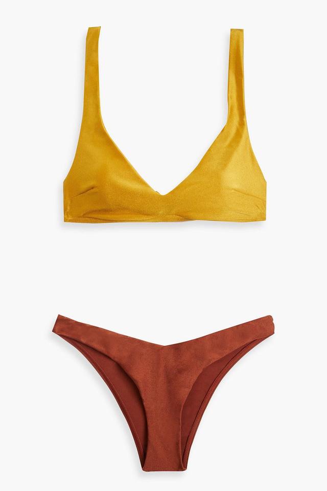 Andie Two-tone Twill Bikini In Marigold Product Image