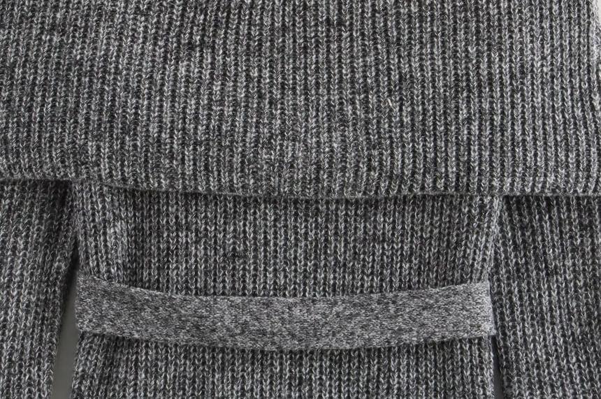 Off Shoulder Plain Ribbed Knitted Sweater With Belt Product Image