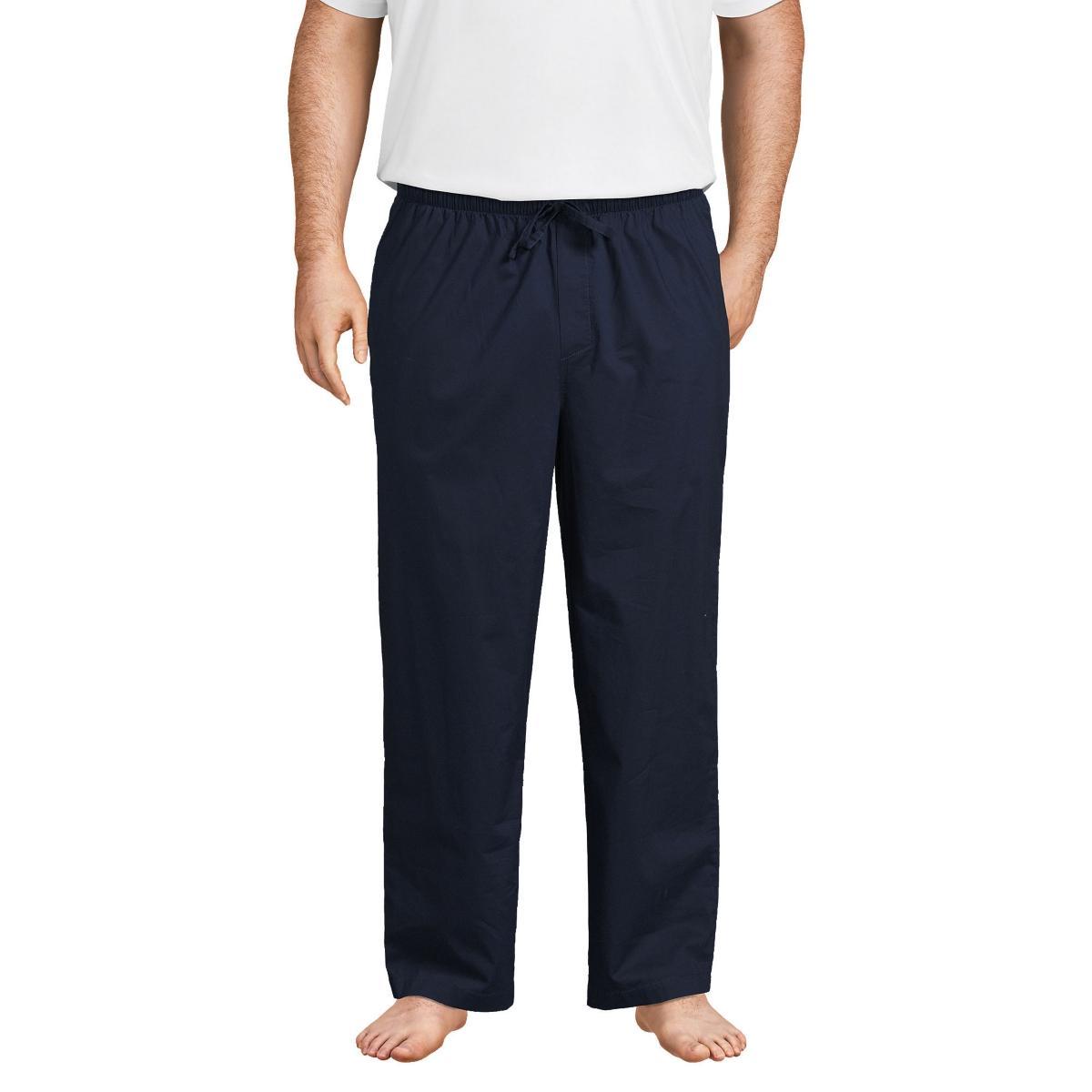 Big & Tall Lands End Poplin Pajama Pants, Mens Radiant Blue Product Image