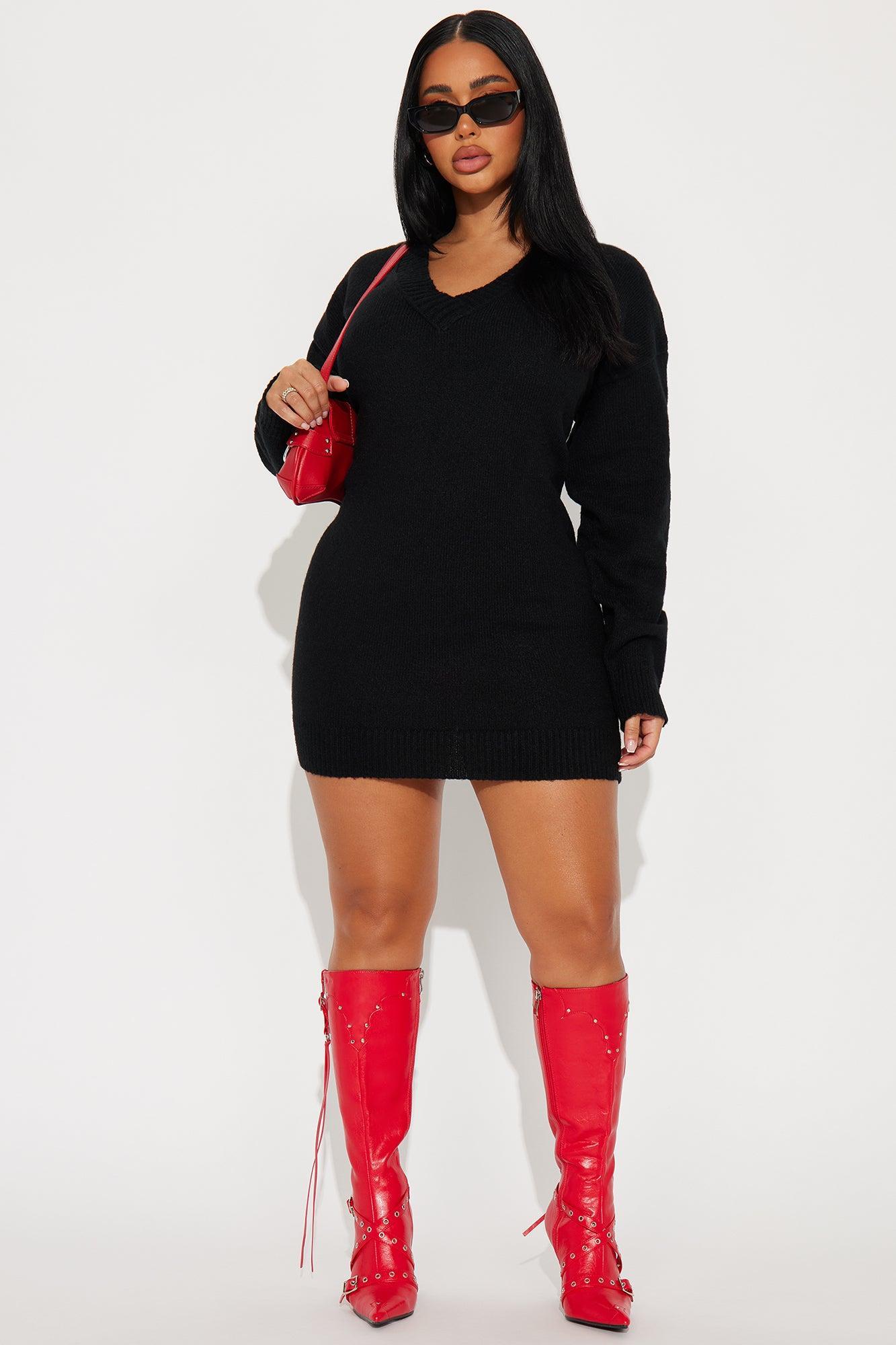 Dexter Sweater Mini Dress - Black product image