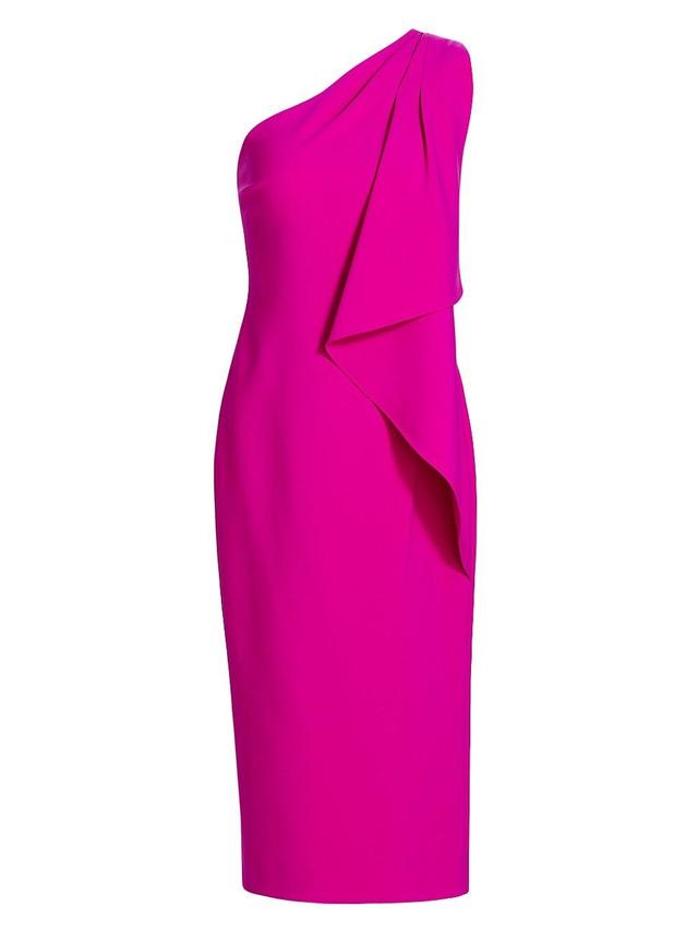 Womens Draped One-Shoulder Midi-Dress Product Image