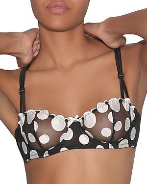 Womens Embroidered Polka Dot Balconette Underwire Bra Product Image