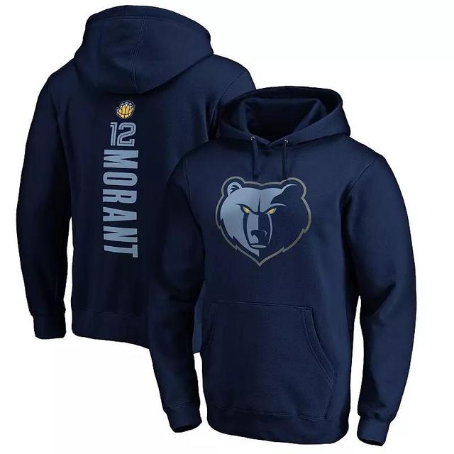 Mens Fanatics Ja Morant Navy Memphis Grizzlies Team Playmaker Name and Number Pullover Hoodie Product Image