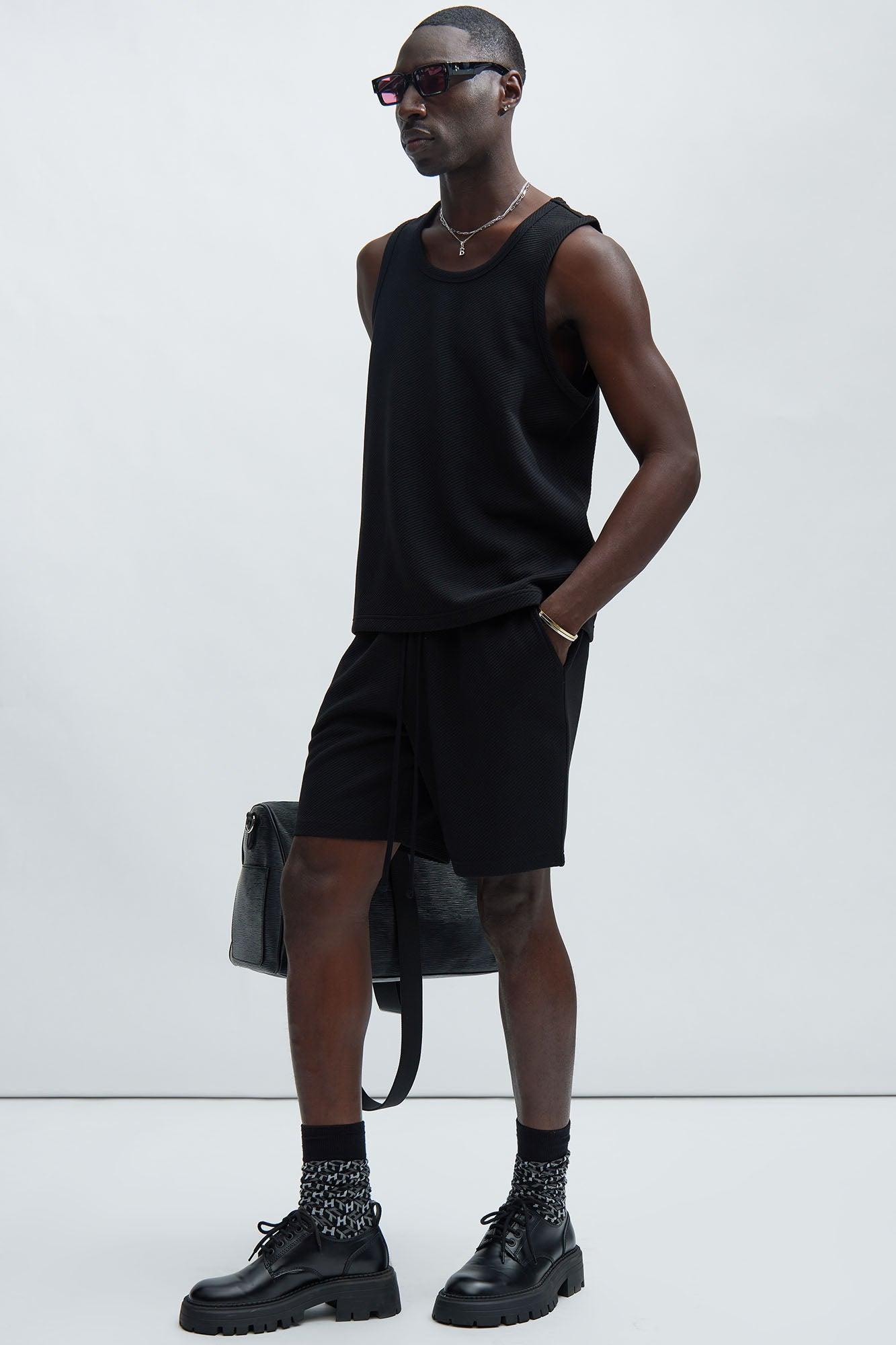 Kina Textured Shorts - Black Product Image