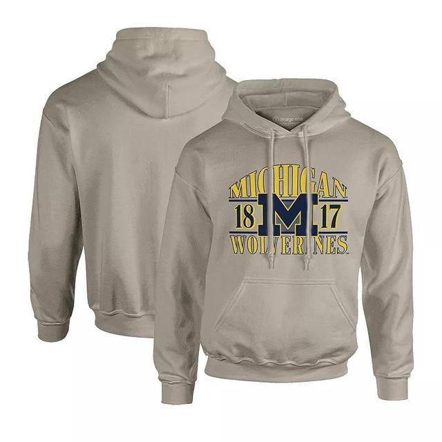 Mens Cream Michigan Wolverines Upper Arch Letters Pullover Hoodie Product Image