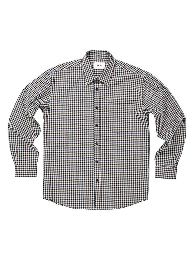 NN07 Deon 5281 Check Recycled Cotton Blend Button-Up Shirt Product Image