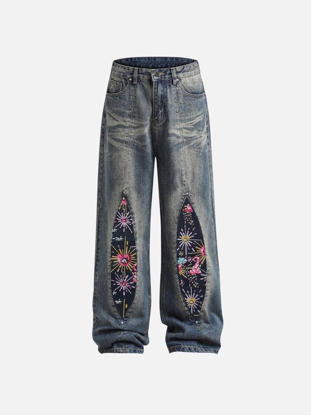 Aelfric Eden Flower Patchwork Loose Jeans Product Image