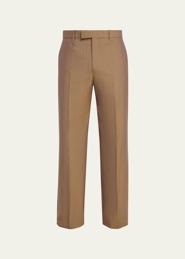 Mens Iridescent Herringbone Wool Slim Trousers Product Image