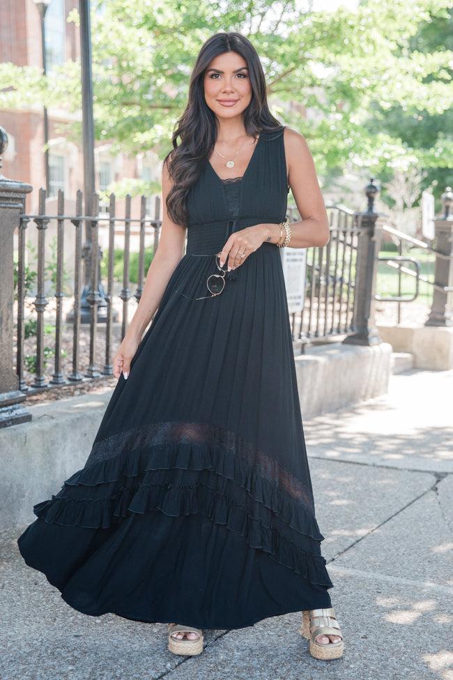 Lucky To Have You Black Sleeveless Maxi Dress Product Image