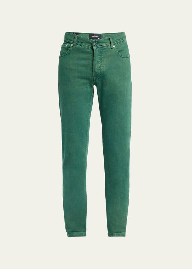 Mens Slim Fit Denim 5-Pocket Pants Product Image