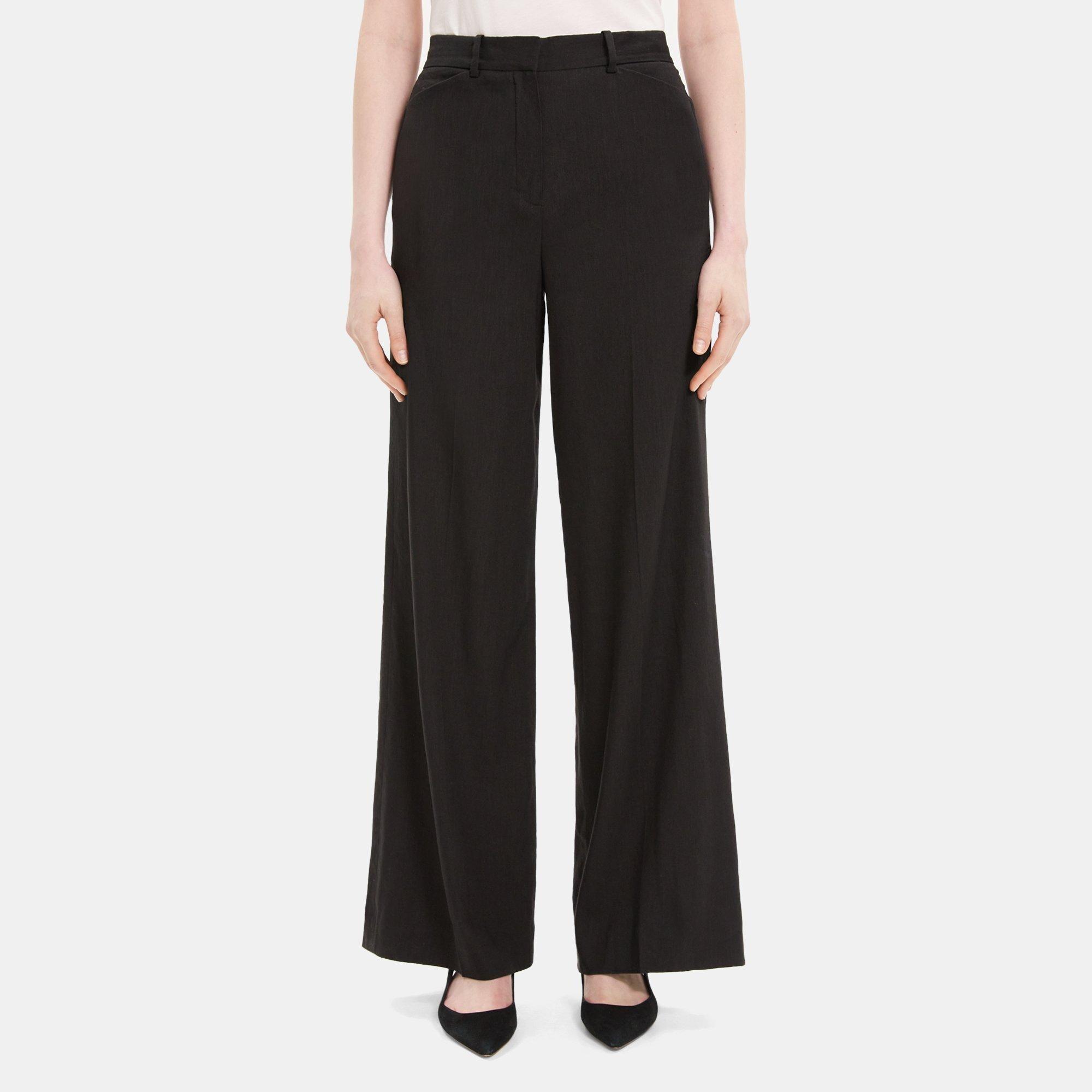 Linen-Blend Wide-Leg Pant | Theory Outlet product image