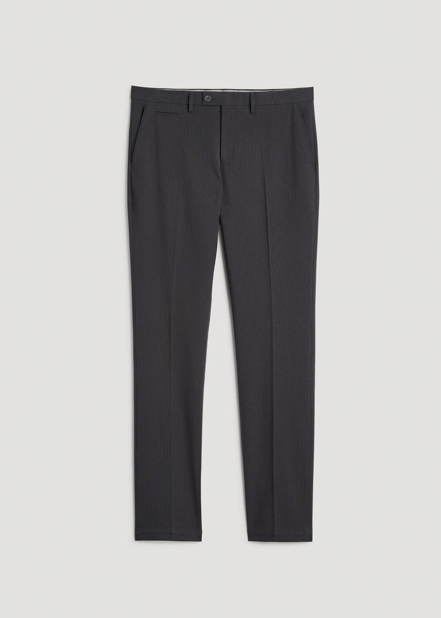 Garment Washed Stretch Chino Suit Pants for Tall Men in Iron Grey Product Image