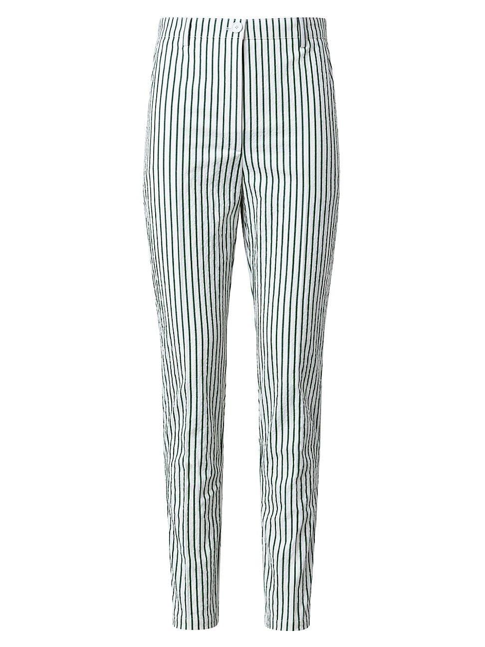 Womens Freda Seersucker Cotton-Blend Pants product image