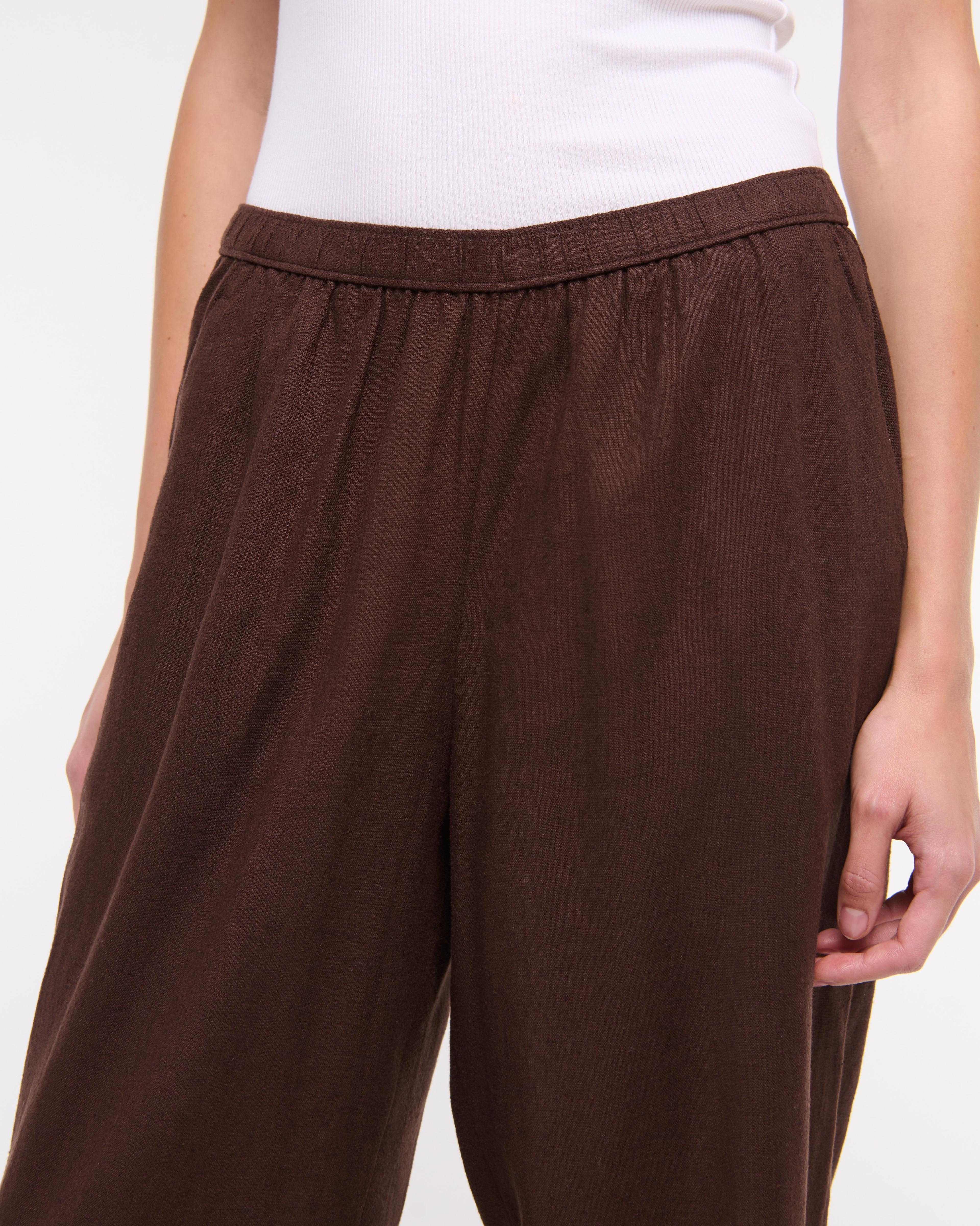 Straight Linen-Blend Pull-On Pant Product Image