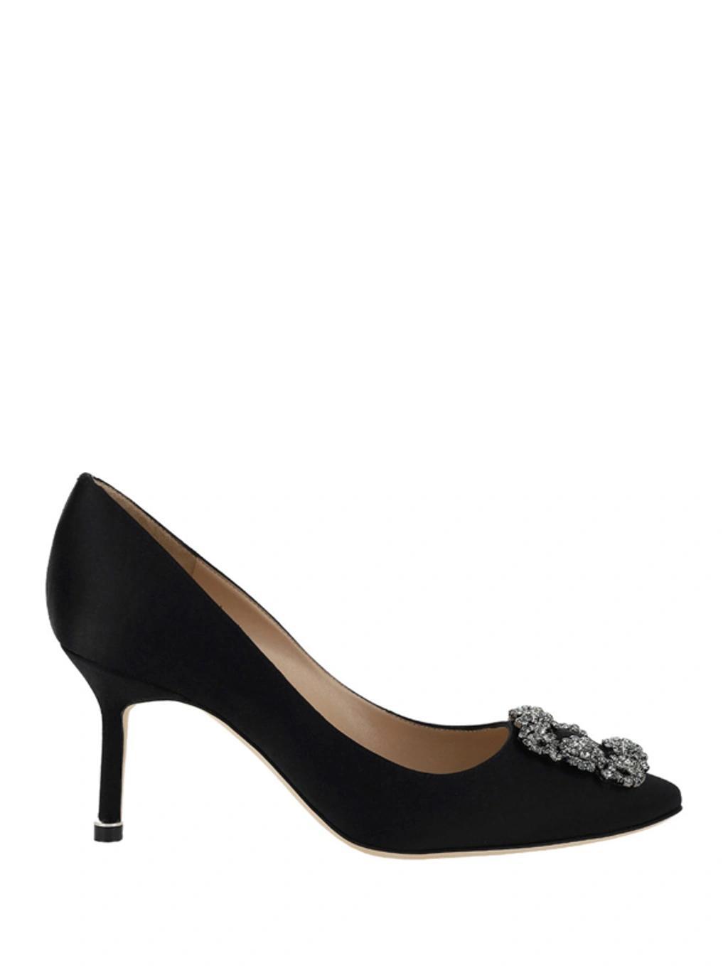 MANOLO BLAHNIK Hangisi 70mm Crystal-buckle Pumps In Black Product Image