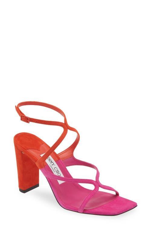 Azie Bicolor Suede Ankle-Strap Sandals Product Image