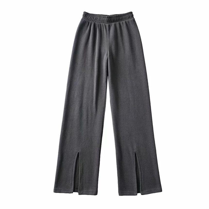 Wide-Leg Slit Sweatpants Product Image